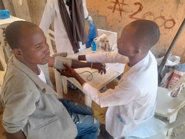 Close-up of blood pressure screening