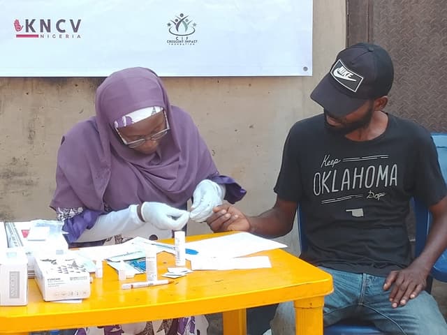 HIV testing - finger-prick sample collection