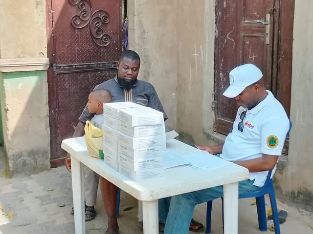 Condom distribution and registration at community outreach